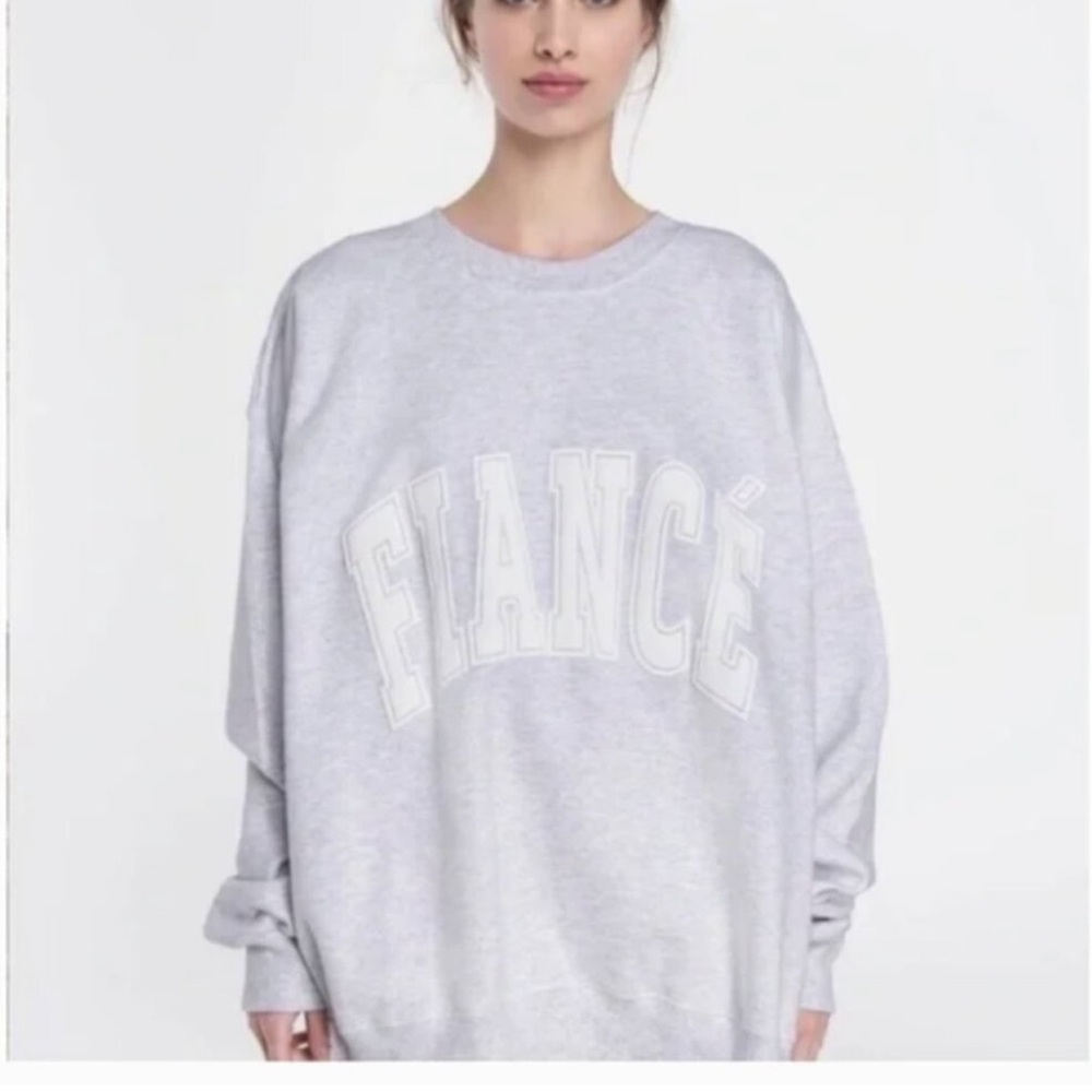 The Bar Light Gray Fiancé Crewneck Sweater